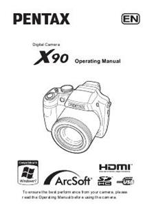 Pentax X90 manual. Camera Instructions.